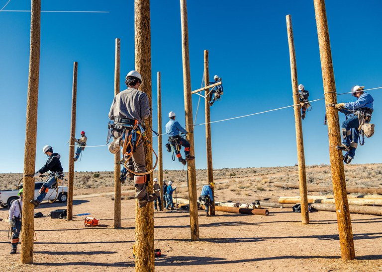 Electric Lineworkers from around New Mexico Train at CNM Facility this Week
